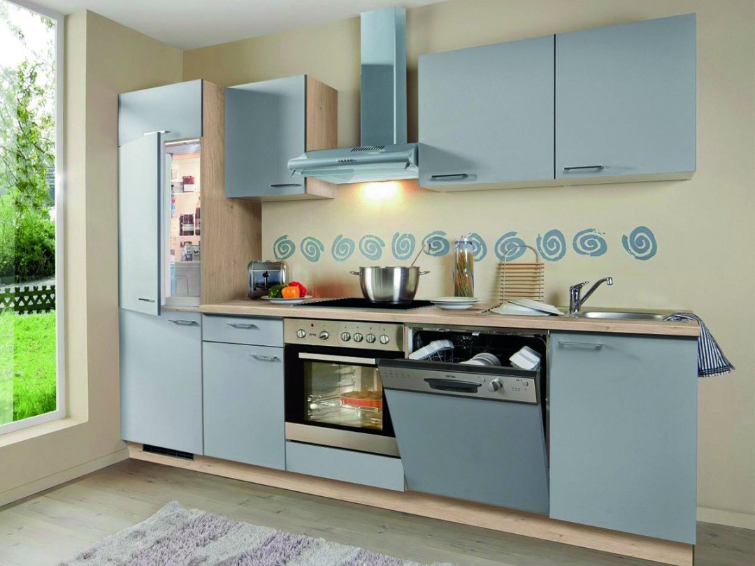 Küchenzeile  cm - mit Geräten - Küchenfronten matt - WIN
